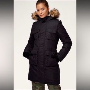 Aritzia TNA Blackcomb Black Fur Lined Parka
